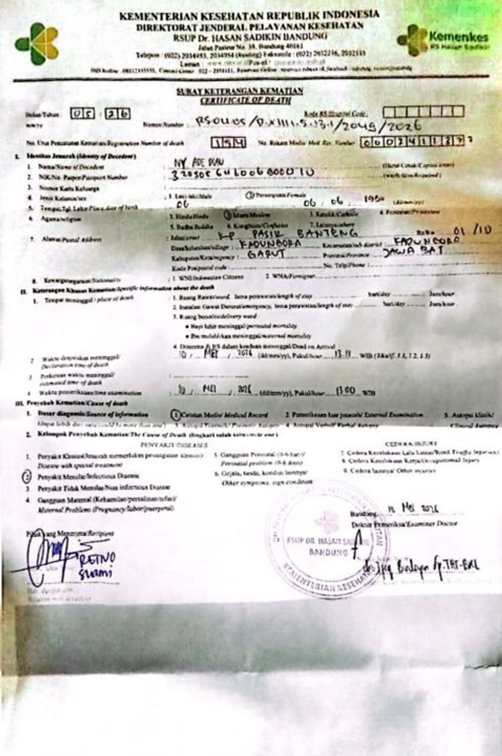 Kanker Ganas Dirongga Hidung, Wajah Bu Ade Hancur Karena Operasi Tertunda
